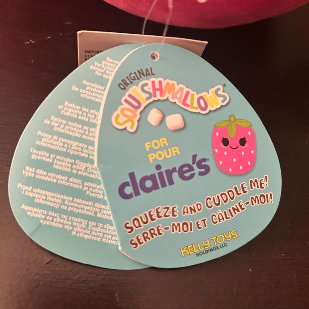 Authentic Kellytoy Squishmallows Sissy Strawberry Claire’s Exclusive 9 Plush NWT - Picture 5 of 9
